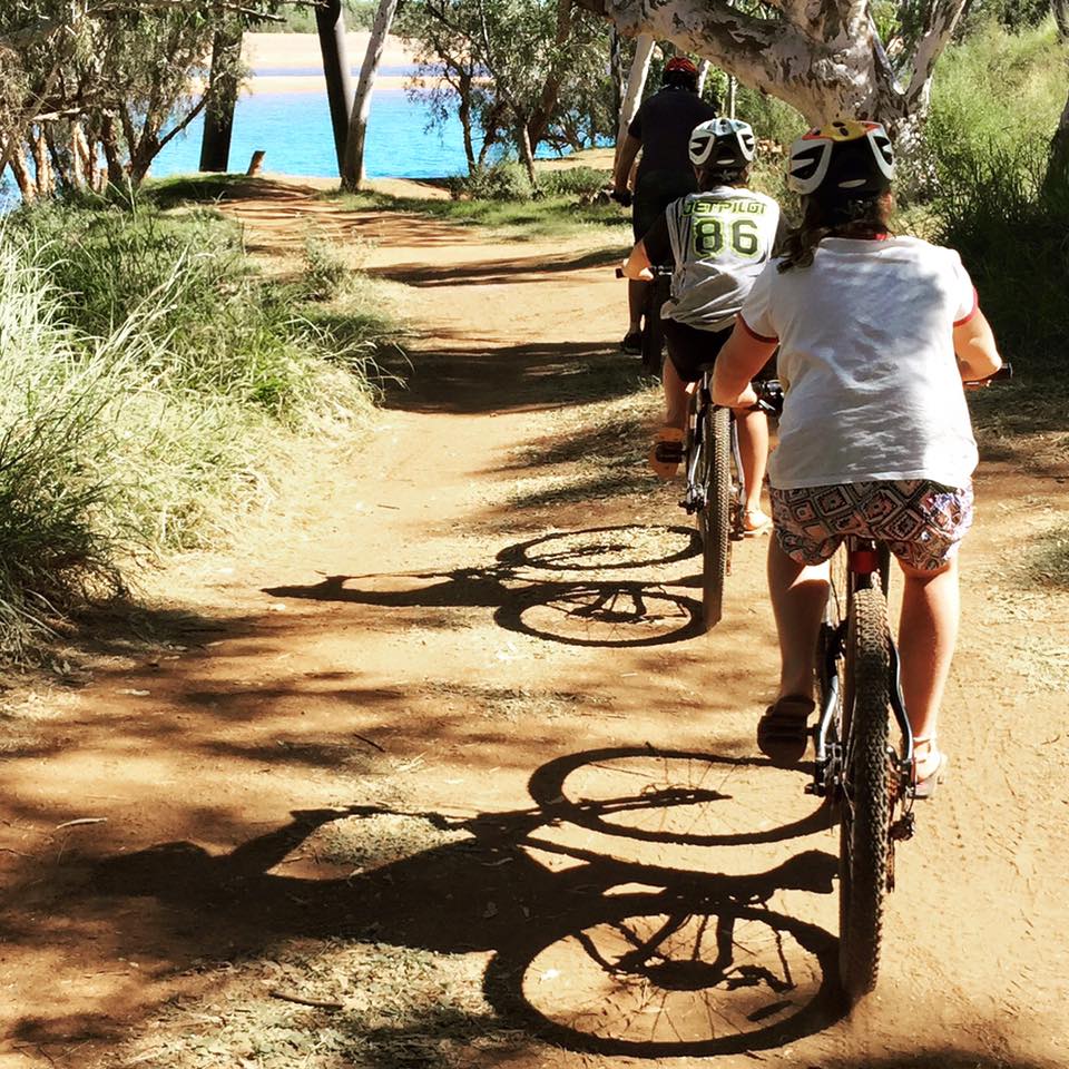 bike riding along river