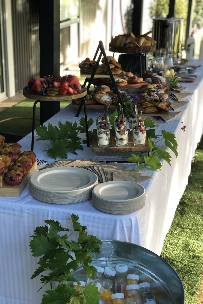 catering breakfast table